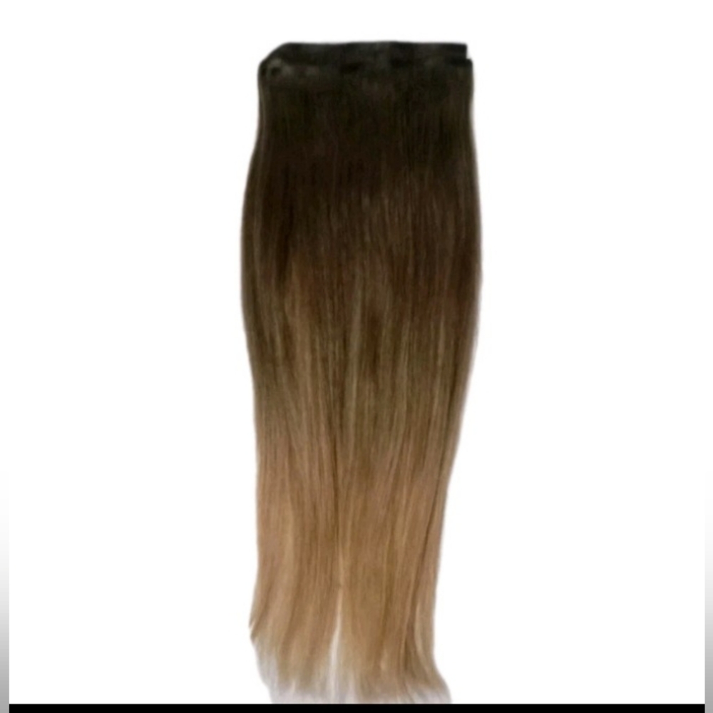 Bellami Silk Seam 16" Dark Brown/Ash Brown Ombre Hair Extensions